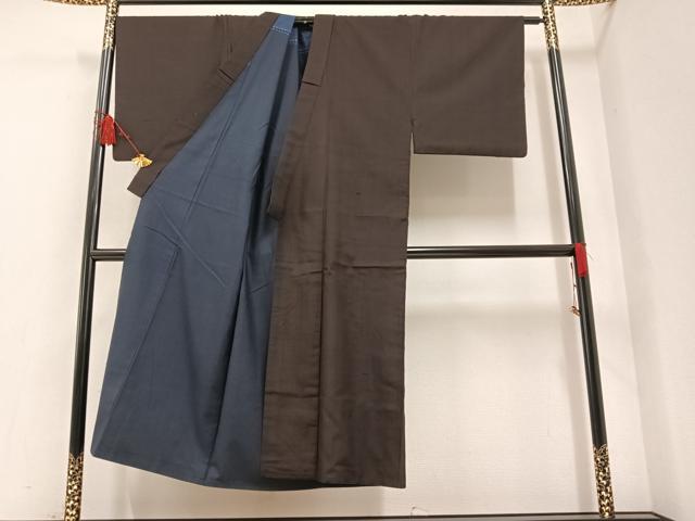 平和屋着物●男性 紬 格子 正絹 逸品 AAAZ1835ph