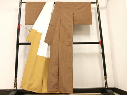 平和屋着物●上質な紬 縞 正絹 逸品 AAAZ1949ph