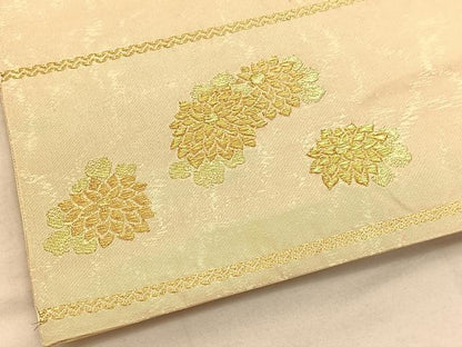 平和屋着物◎太鼓柄袋帯　花籠文　金糸　引箔　正絹　逸品　BAAU5280hv