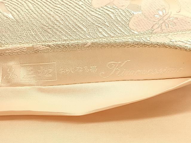 平和屋着物◎六通柄袋帯 唐織 舞蝶文 銀糸 正絹 逸品 BAAU5369hv