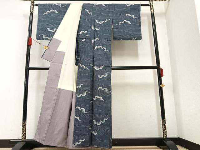 平和屋着物●本場大島紬 一元7マルキ 総絣 雲 正絹 逸品 AAAZ2401ph