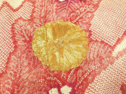 平和屋着物●豪華振袖　駒刺繍　絞り　草花文　正絹　逸品　AAAZ2404ph
