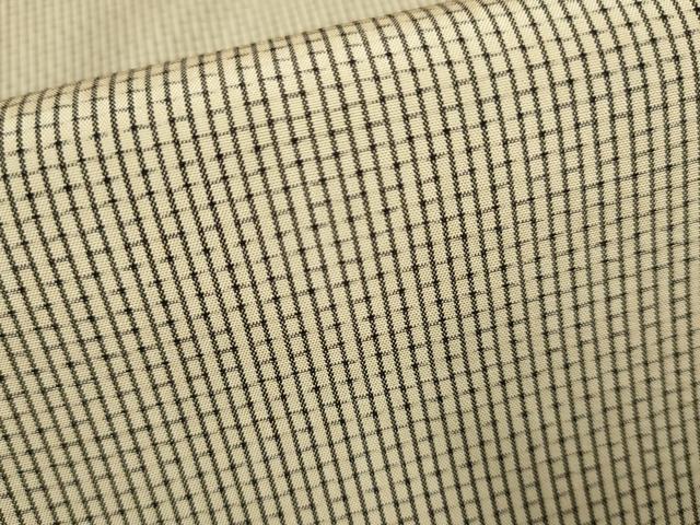 平和屋着物●本場縞大島紬　格子　正絹　逸品　DABF5793du