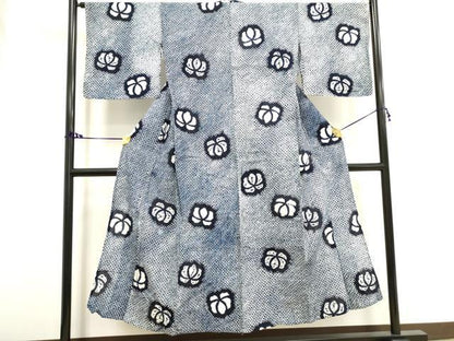 平和屋着物∴夏物　浴衣　有松鳴海絞り　花散らし　綿　逸品　DAAV7282cd