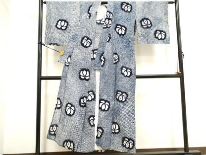 平和屋着物∴夏物　浴衣　有松鳴海絞り　花散らし　綿　逸品　DAAV7282cd