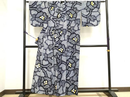 平和屋着物∴夏物 浴衣 有松鳴海絞り 舞花文 綿 逸品 DAAV7265cd