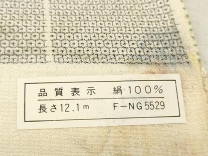 平和屋着物●本塩沢　反物　着尺　150亀甲　花唐草文　上代125万　証紙付き　逸品　未使用　DAAU7711zzz