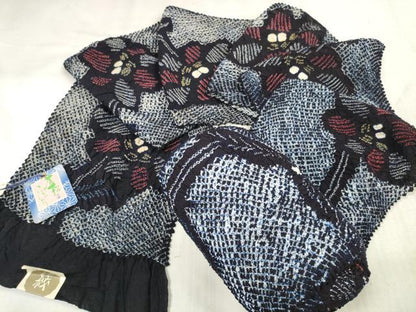 平和屋本店∴極上 夏物 浴衣 有松鳴海絞り 反物 着尺 湯のし前 花繋ぎ 綿 逸品 未使用 DZAA11236kh5