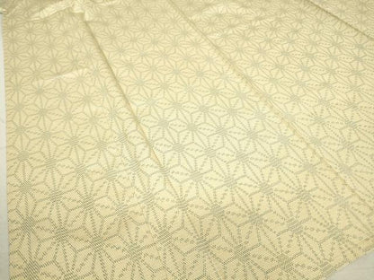 平和屋着物▽上質な紬 単衣 麻の葉文 正絹 逸品 DAAV5332az