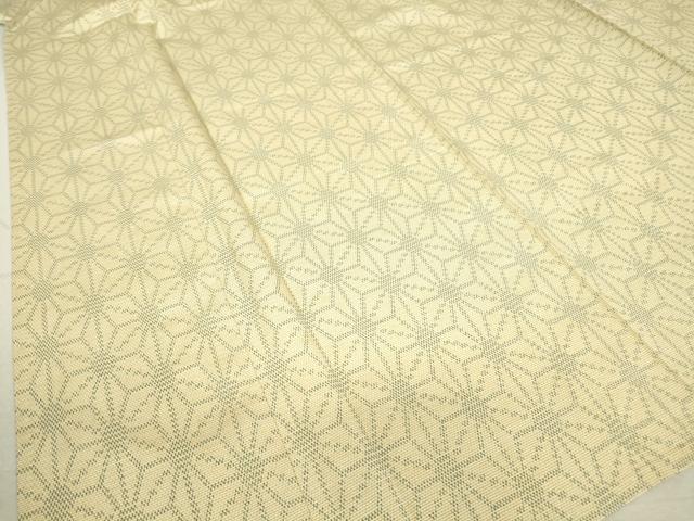 平和屋着物▽上質な紬 単衣 麻の葉文 正絹 逸品 DAAV5332az