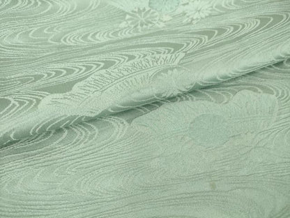 平和屋着物▽上質な色無地 単衣 流水籬地紋 秘色色 正絹 逸品 DAAV5331az