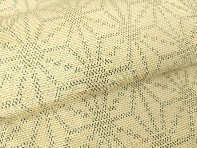 平和屋着物▽上質な紬 単衣 麻の葉文 正絹 逸品 DAAV5332az