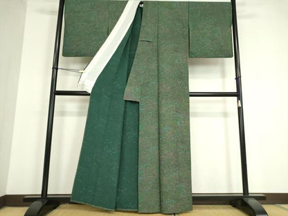 平和屋着物▽上質な小紋　単衣　花松風景文　正絹　逸品　DAAV5350az