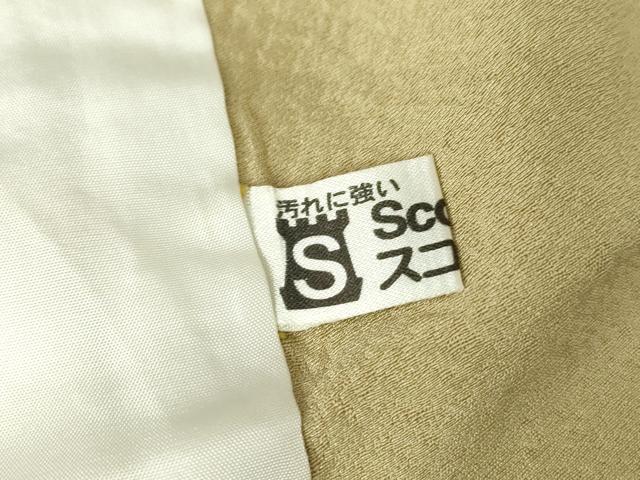 平和屋着物▽上質な色無地　単衣　舞花地紋　練色　正絹　逸品　DAAV5358az