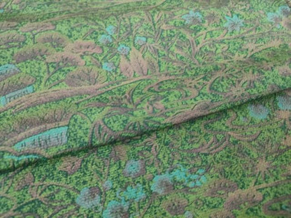 平和屋着物▽上質な小紋　単衣　花松風景文　正絹　逸品　DAAV5350az