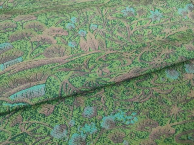 平和屋着物▽上質な小紋　単衣　花松風景文　正絹　逸品　DAAV5350az