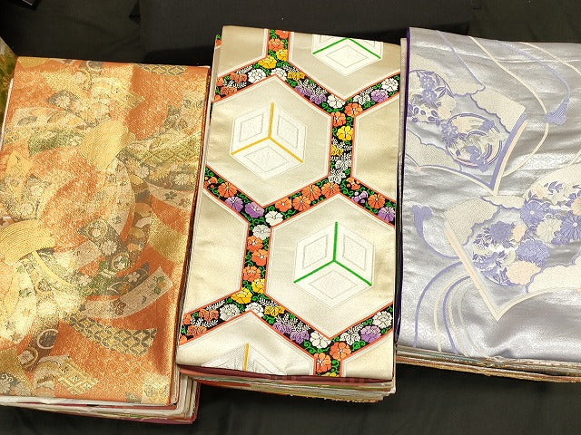 平和屋本店■袋帯 西陣 まとめて100点 鳳凰 鶴 風景 更紗 花柄 宝相華 佐賀錦 金銀糸 など 着用可能多数 未使用品あり 全て正絹 se3533