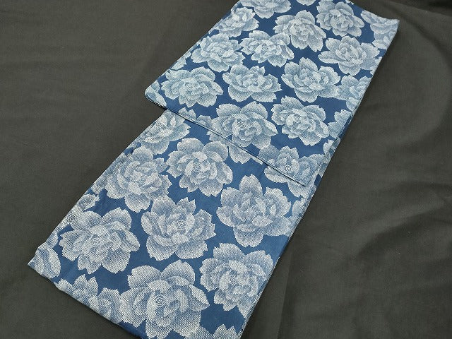 平和屋本店■浴衣 まとめて 3点 蜻蛉 花柄 綿紅梅 金彩 など 着用可能多数 ppp2433 km