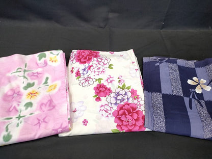 平和屋本店■浴衣 まとめて 3点 蜻蛉 花柄 朝顔 しじら織 など 着用可能多数 ppp2449 km