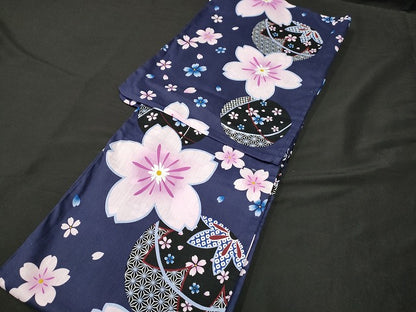 平和屋本店■浴衣 まとめて 3点 花柄 百合 ラメ 綿紅梅 など 着用可能多数 ppp2432 km