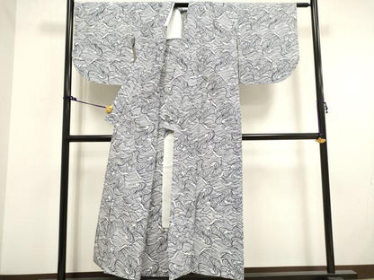 平和屋着物∴夏物　浴衣　綿絽　立波文　綿　逸品　DAAV7293cd　