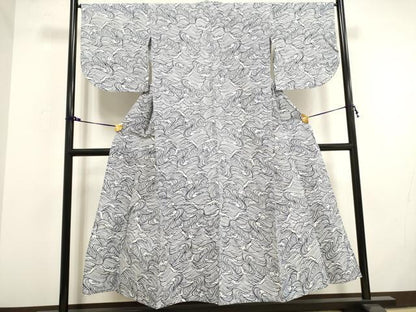 平和屋着物∴夏物　浴衣　綿絽　立波文　綿　逸品　DAAV7293cd　