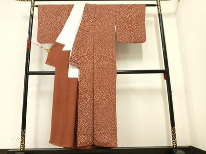 平和屋着物●上質な小紋 イチョウ 銀杏 正絹 逸品 AAAZ4558ph