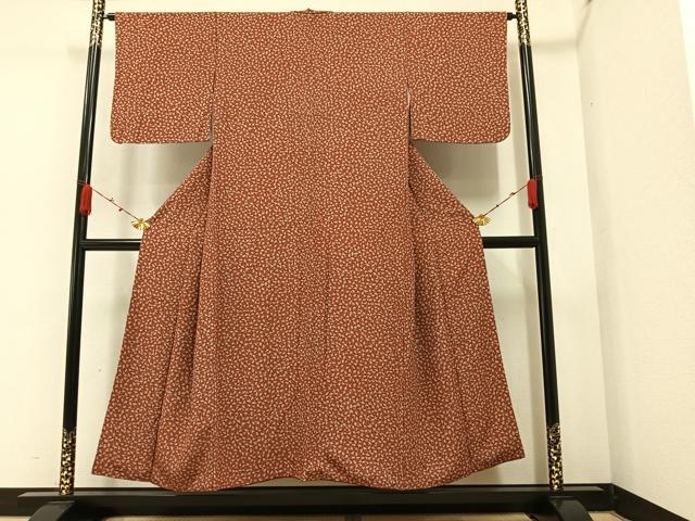 平和屋着物●上質な小紋 イチョウ 銀杏 正絹 逸品 AAAZ4558ph