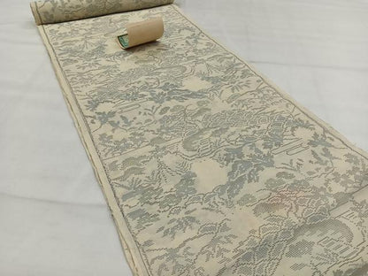 平和屋着物＊夏物 本場大島紬 反物 夏大島 白大島 風景文 着尺 逸品 未使用 CAAW3413qv