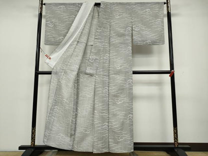 平和屋着物＊夏物 小紋 紗 雪芝文 洗える着物 CAAW3084ut