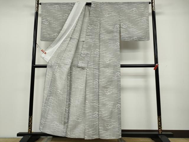 平和屋着物＊夏物 小紋 紗 雪芝文 洗える着物 CAAW3084ut