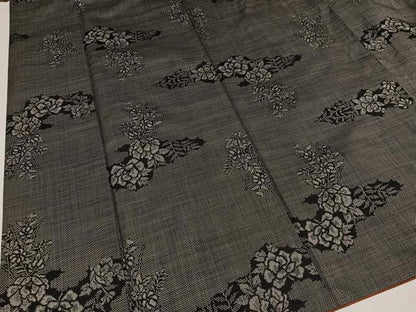 平和屋着物●本場大島紬 一元7マルキ 草花文 正絹 逸品 AAAZ4937ph