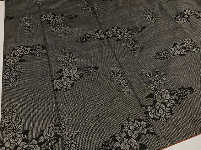 平和屋着物●本場大島紬 一元7マルキ 草花文 正絹 逸品 AAAZ4937ph