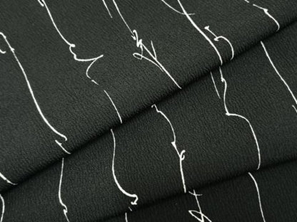 平和屋着物▽上質な小紋　単衣　変わり縞　黒地　正絹　逸品　未使用　AAAZ1404fy