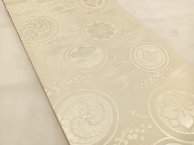 平和屋着物◎両面 六通柄袋帯 唐織 菊源氏車間道 金糸 正絹 逸品 BAAU6466yc