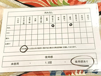 平和屋着物◎六通柄袋帯　唐織　向かい鳳凰菱天井文　金銀糸　正絹　逸品　BAAU6533yc