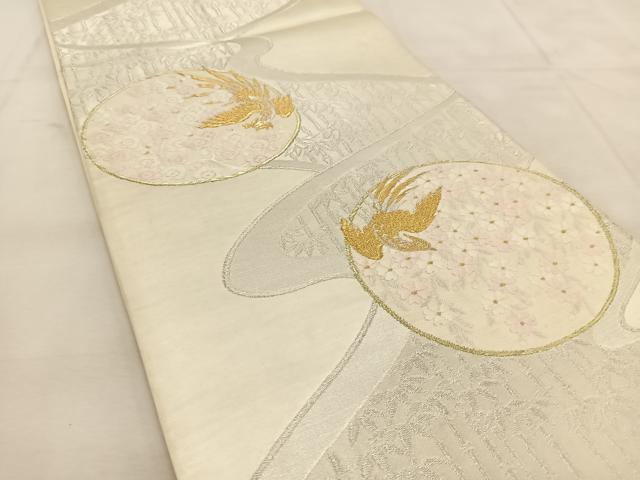 平和屋着物◎六通柄袋帯　唐織　鳳凰花丸文　金銀糸　正絹　逸品　BAAU6517yc