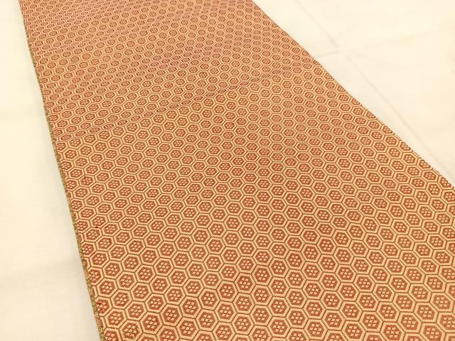 平和屋着物◎佐賀錦　両面　全通柄袋帯　横段文　金糸　正絹　逸品　BAAU6554yc