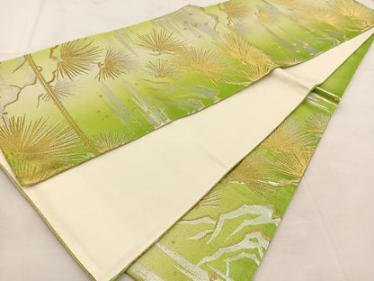 平和屋着物◎六通柄袋帯　若松葉　金銀糸　正絹　逸品　BAAU6541yc