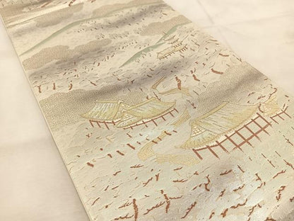 平和屋着物◎六通柄袋帯　都百景　金銀糸　正絹　逸品　未使用　BAAU6552yc