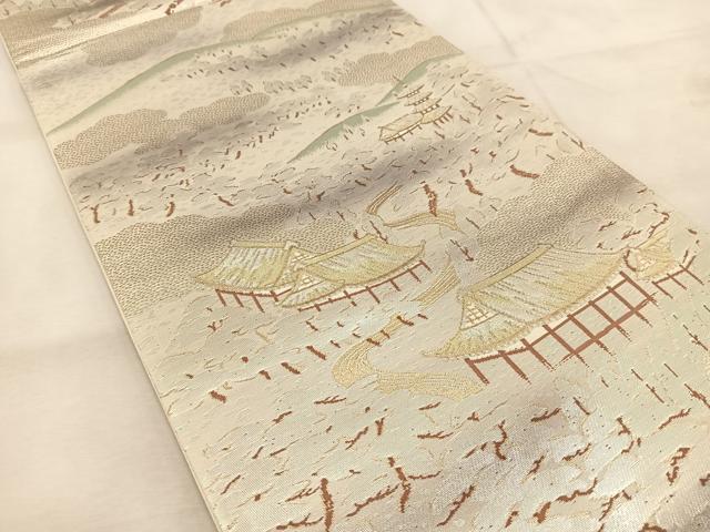 平和屋着物◎六通柄袋帯　都百景　金銀糸　正絹　逸品　未使用　BAAU6552yc