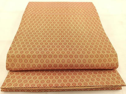 平和屋着物◎佐賀錦　両面　全通柄袋帯　横段文　金糸　正絹　逸品　BAAU6554yc