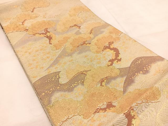 平和屋着物◎太鼓柄袋帯　綴れ　浜松文　金銀糸　正絹　逸品　BAAU6597yc