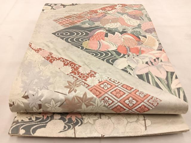 平和屋着物◎六通柄袋帯　唐織　慶長鴛鴦文　金銀糸　九百錦　正絹　逸品　BAAU6599yc