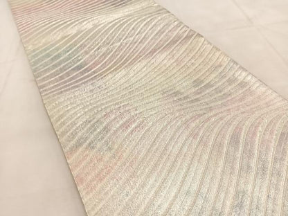 平和屋着物◎佐賀錦　六通柄袋帯　よろけ縞　金銀糸　正絹　逸品　BAAU6616yc