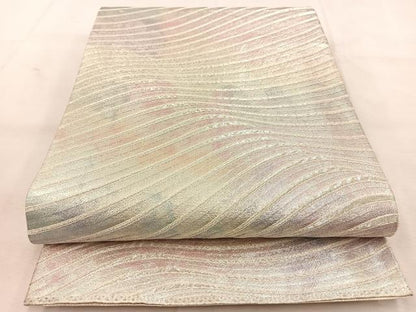平和屋着物◎佐賀錦　六通柄袋帯　よろけ縞　金銀糸　正絹　逸品　BAAU6616yc