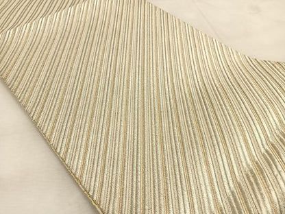 平和屋着物◎両面　全通柄袋帯　斜縞　金銀糸　正絹　逸品　BAAU6642yc