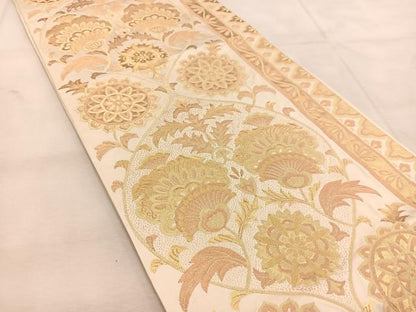 平和屋着物◎六通柄　本袋帯　立涌更紗花文　正絹　逸品　BAAU6792yc