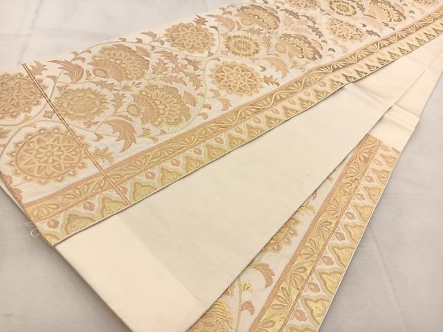 平和屋着物◎六通柄　本袋帯　立涌更紗花文　正絹　逸品　BAAU6792yc