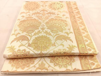 平和屋着物◎六通柄　本袋帯　立涌更紗花文　正絹　逸品　BAAU6792yc